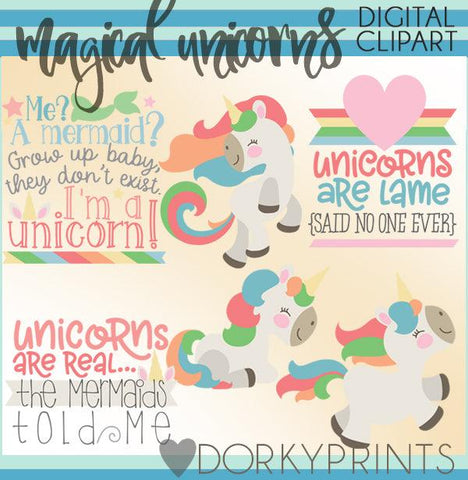 Magical Unicorn Character Clipart