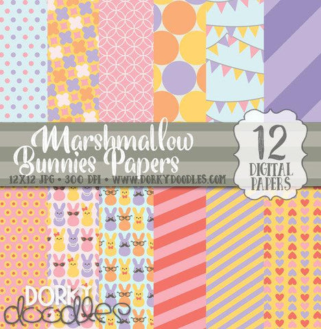 Marshmallow Bunnies Digital Paper Pack