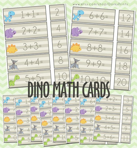Math Addition Cards Learning Printables