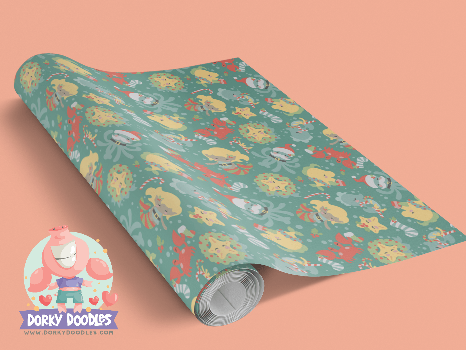 Mermaid Christmas Wrapping Paper