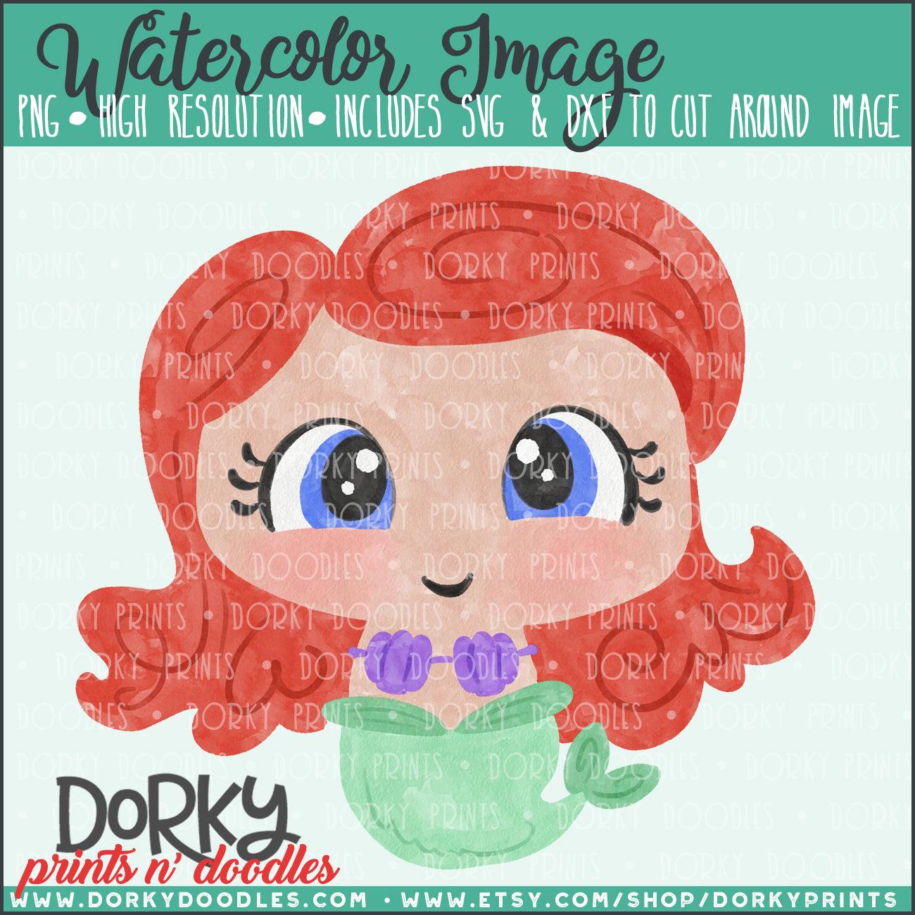 Mermaid Princess Watercolor PNG