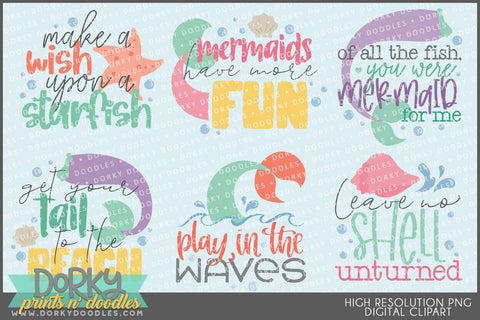 Mermaid Sayings Summer Clipart