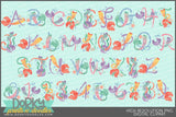 Mermaid Tails Alphabet Clipart
