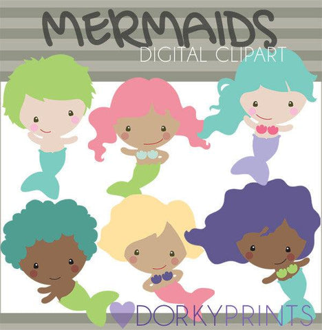 Mermaids Summer Clipart
