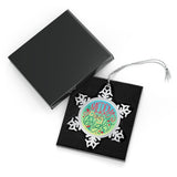 Merry and Bright Pewter Snowflake Ornament