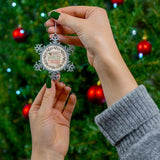 Merry Farmhouse Christmas Pewter Snowflake Ornament