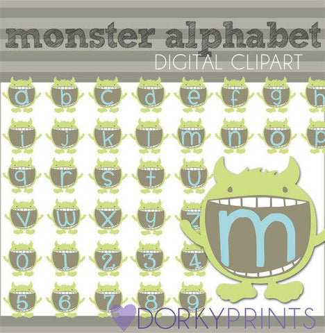 Monster Alphabet Clipart