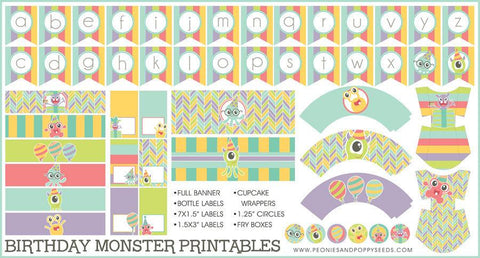 Monster Birthday Party Printables