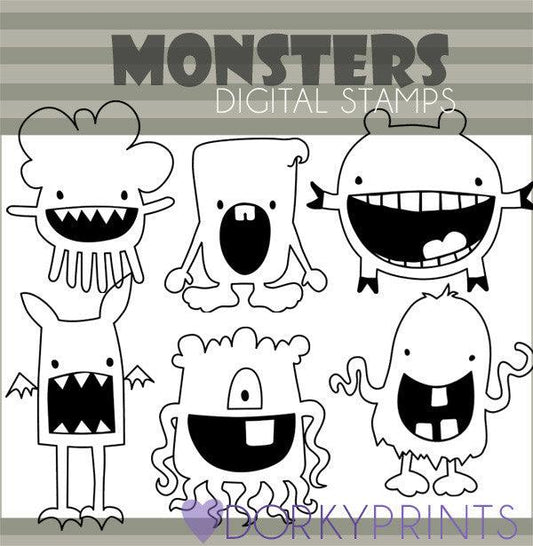 Monster Blackline Sci-fi Clipart