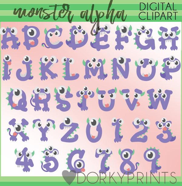 Monster Mouth Alphabet Clipart