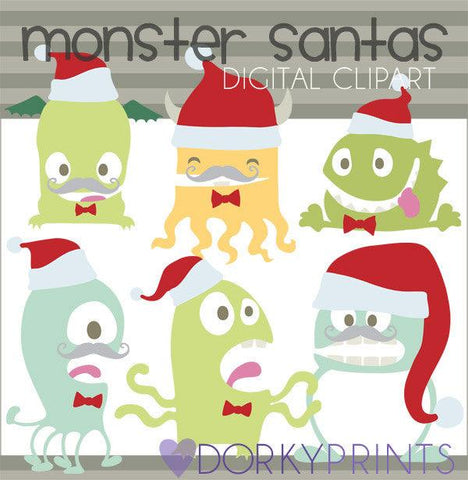 Monster Santa Christmas Clipart