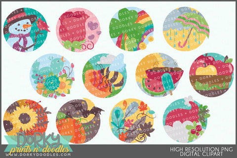 Monthly Circle Holiday Clipart