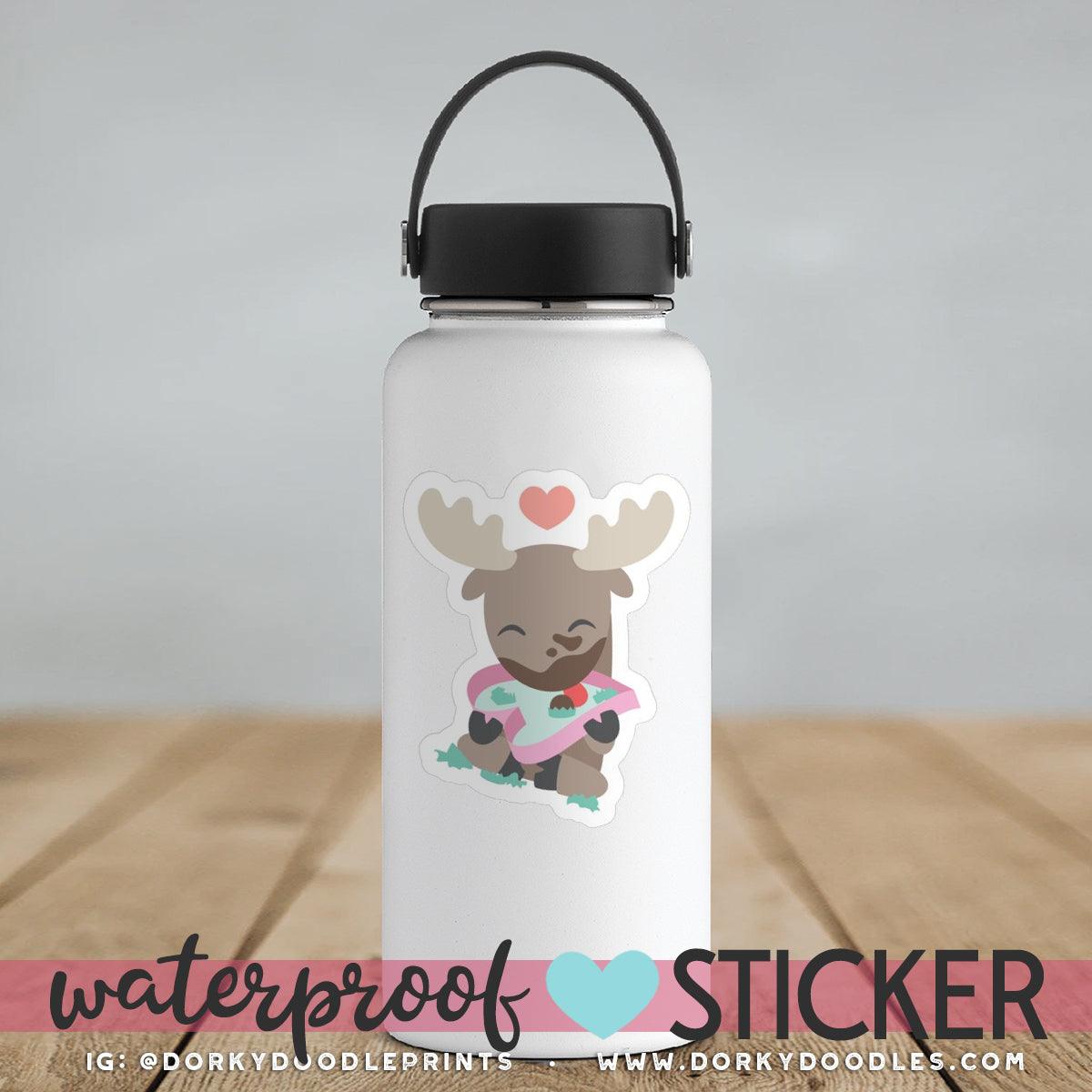 Moose Love Large Waterproof Sticker