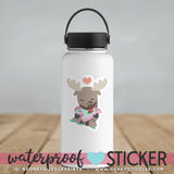 Moose Love Large Waterproof Sticker