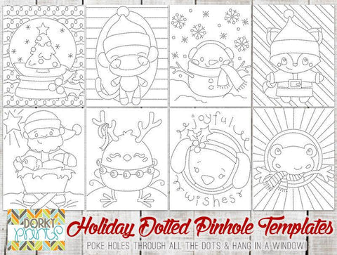 More Holiday Pin Hole Art Templates - Fun Learning Printables