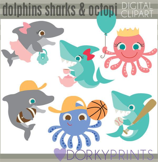 More Ocean Animals Summer Clipart