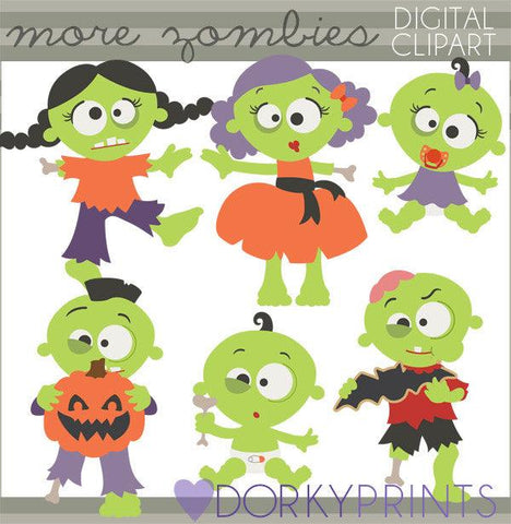 More Zombie Halloween Clipart