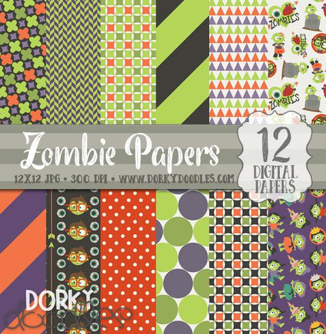 More Zombies Digital Paper Pack