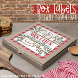 Mrs. Claus Christmas Cookie Labels for Mini Pizza Box and Gifts - Printables - Dorky Doodles