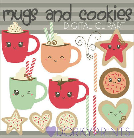 Mugs and Cookies Food Clipart