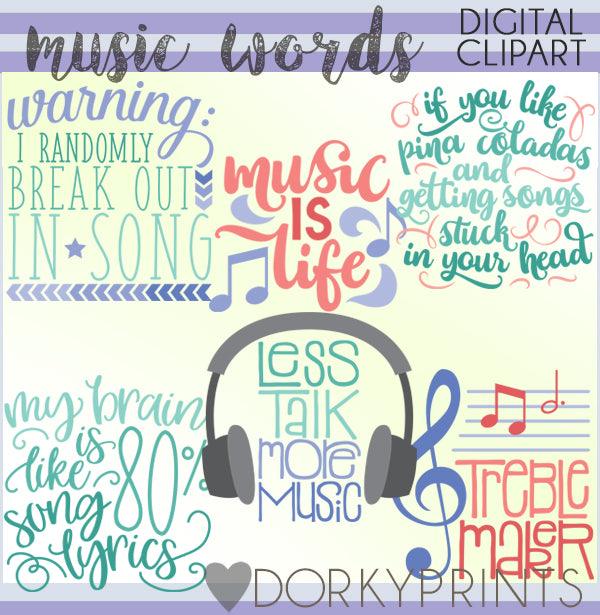 Music Words Clipart