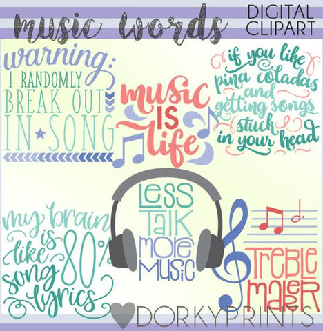 Music Words Clipart