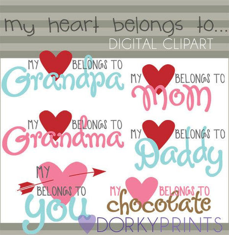 "My Heart Belongs To..." Valentine Clipart
