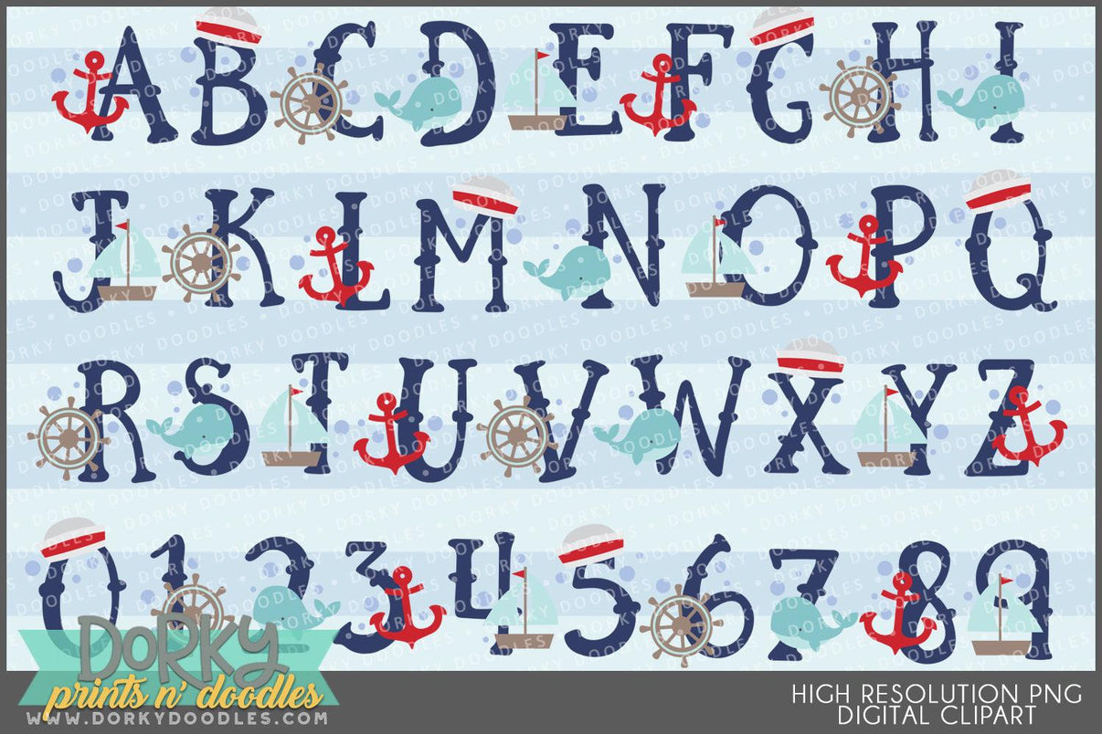 Nautical Alphabet Clipart – Dorky Doodles