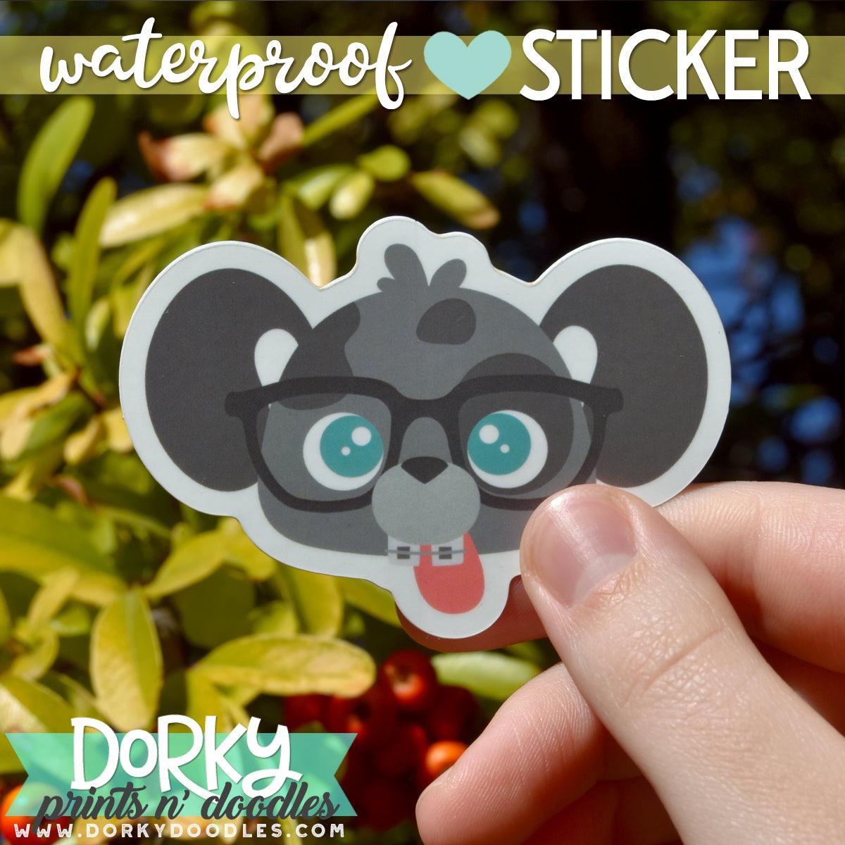 Nerd Puppy Large Waterproof Sticker