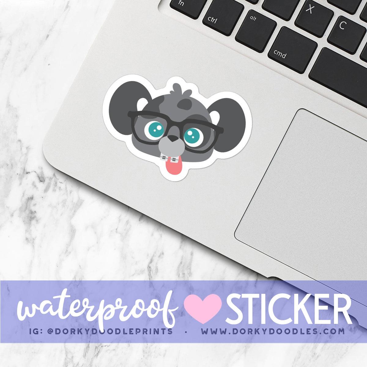 Nerd Puppy Large Waterproof Sticker