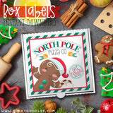 North Pole Pizza Christmas Labels for Mini Pizza Box and Gifts - Printables - Dorky Doodles