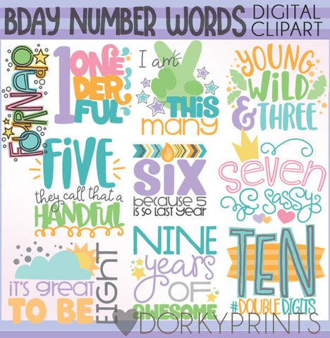 Numbers Birthday Clipart