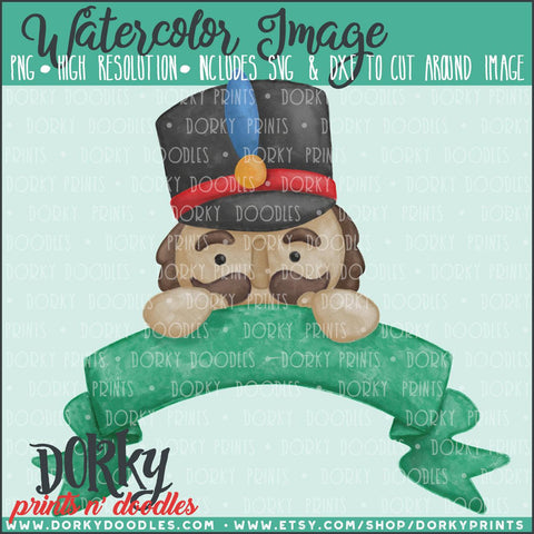 Nutcracker with Banner Watercolor PNG
