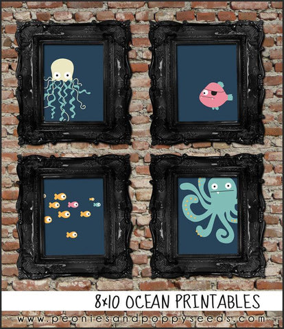 Ocean Party 8x10" Printable - 4 Pack