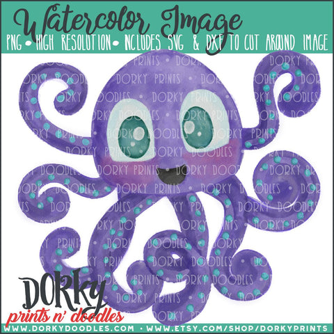 Octopus Watercolor PNG