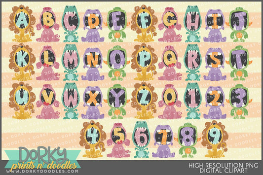 Open Mouth Animals Alphabet Clipart