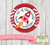 "Out of this World" Valentine Circle Tags Holiday Printables