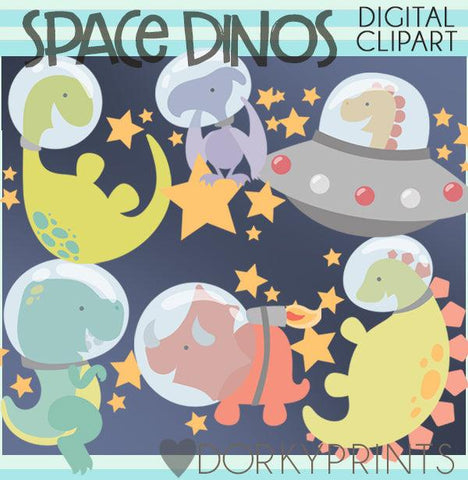 Outer Space Dinosaur Animals Clipart