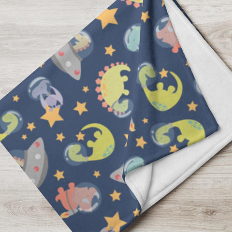 Outer Space Dinosaur Throw Blanket