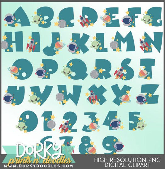 Outerspace Alphabet Clipart