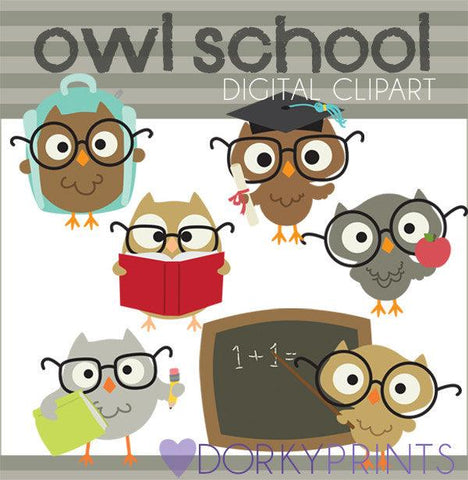 Owls Back to School Clipart