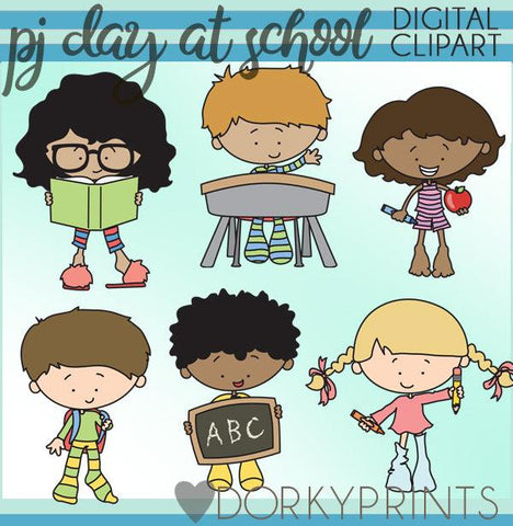 Pajama Day at School Kid Clipart