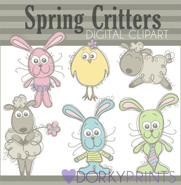 Pastel Critters Spring Clipart