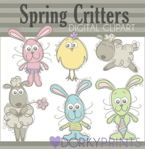Pastel Critters Spring Clipart