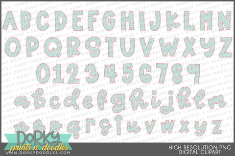 Patchwork Alphabet Clipart - Dorky Doodles