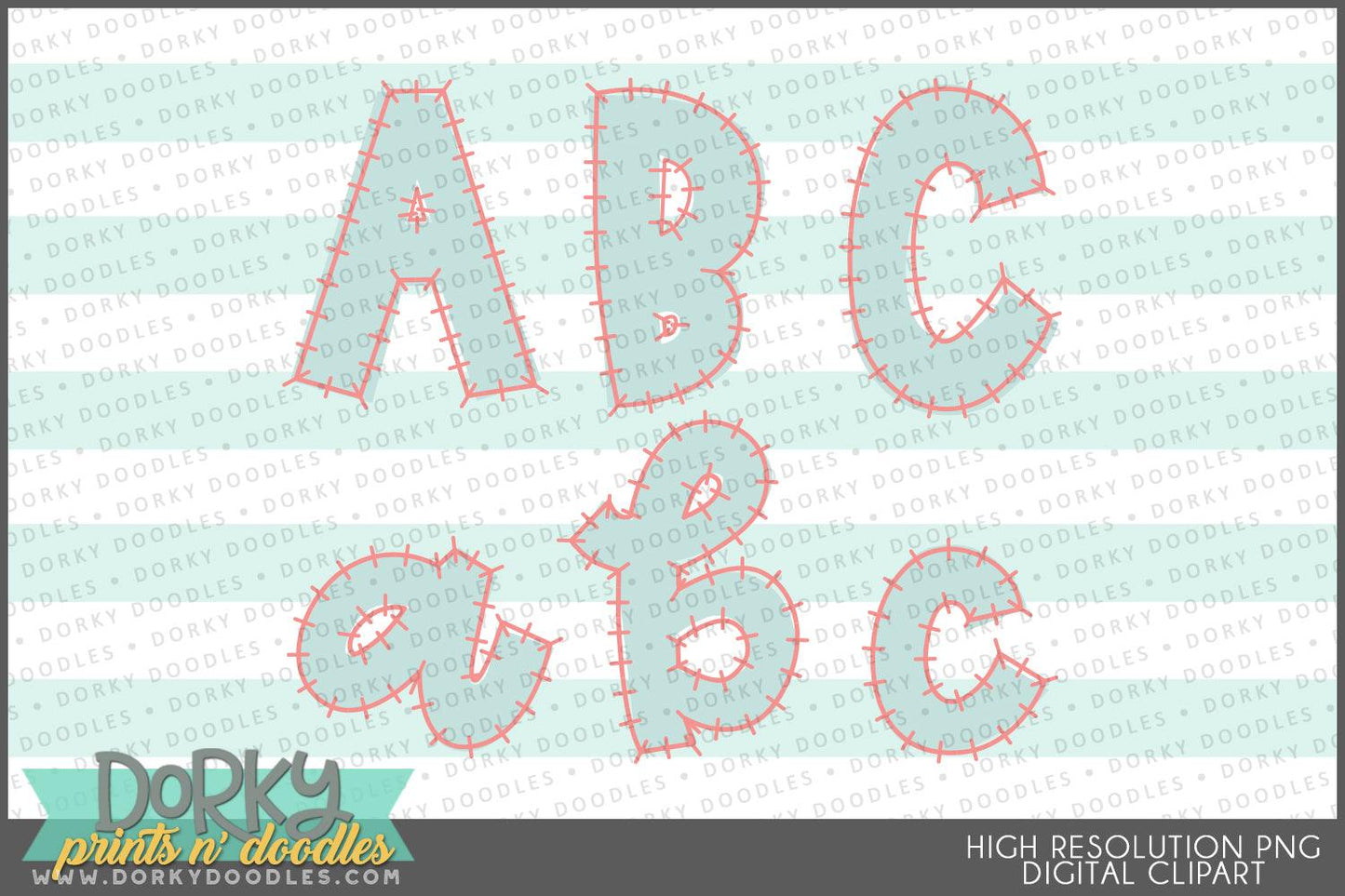 Patchwork Alphabet Clipart - Dorky Doodles