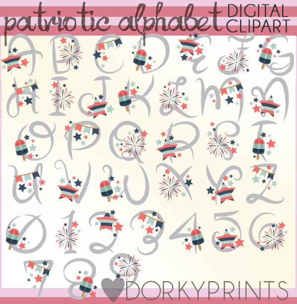 Patriotic Alphabet Clipart