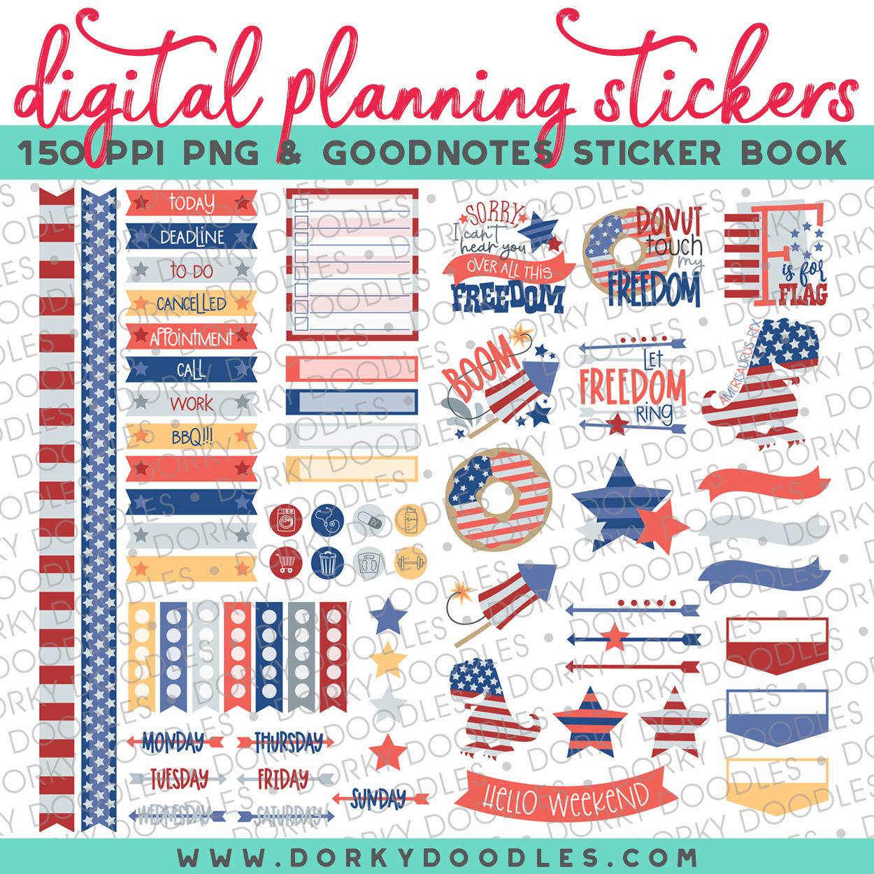 Patriotic Digital Planner Stickers