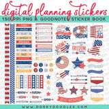 Patriotic Digital Planner Stickers