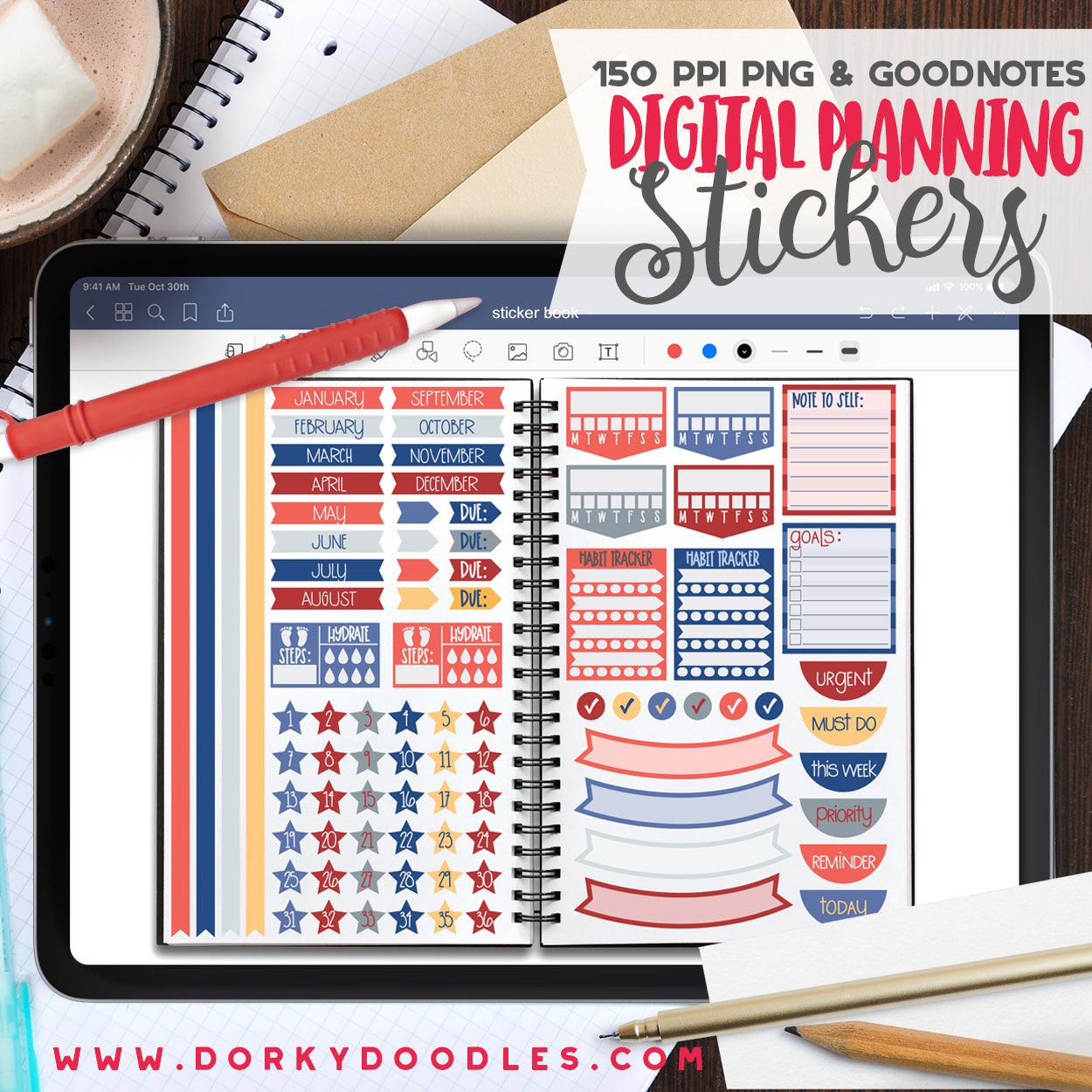 Patriotic Extra Digital Planner Stickers